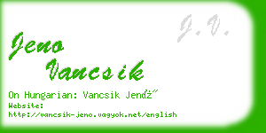 jeno vancsik business card